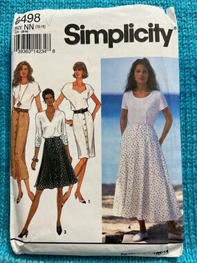 Simplicity 8498 sewing pattern Skirt swing pencil 1990s size 10-16